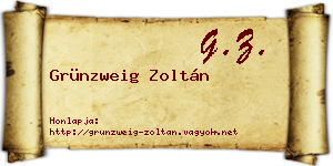 Grünzweig Zoltán névjegykártya